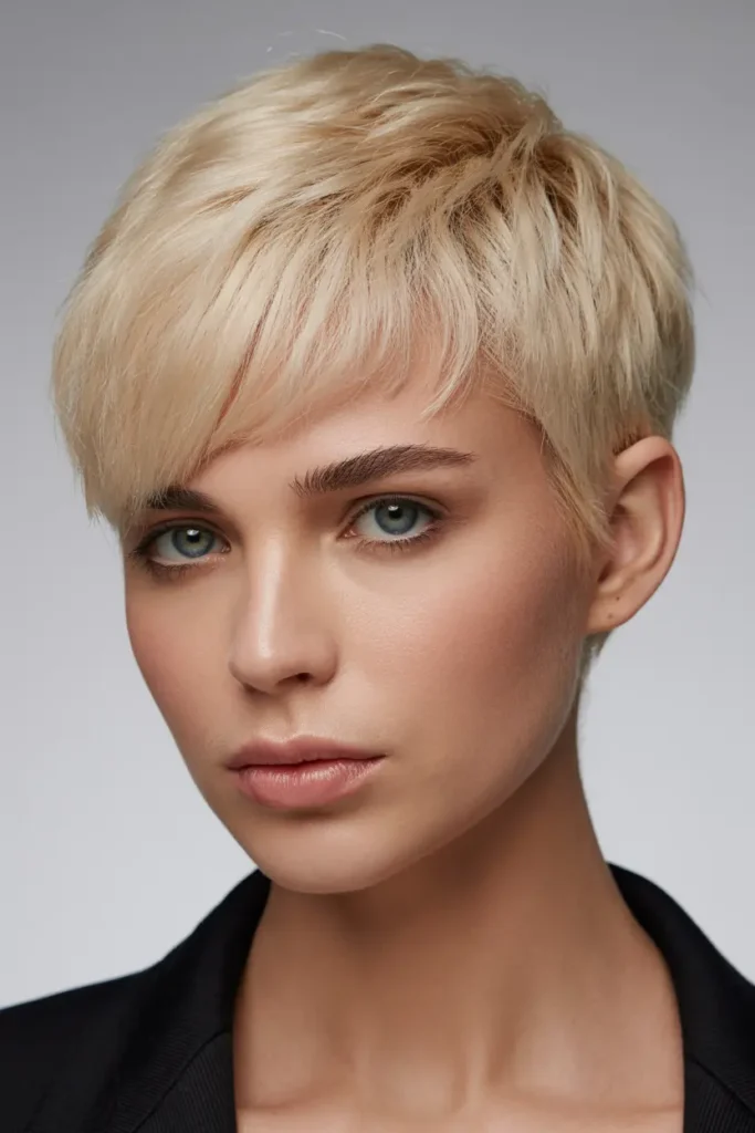 11.classic pixie with a long fringe