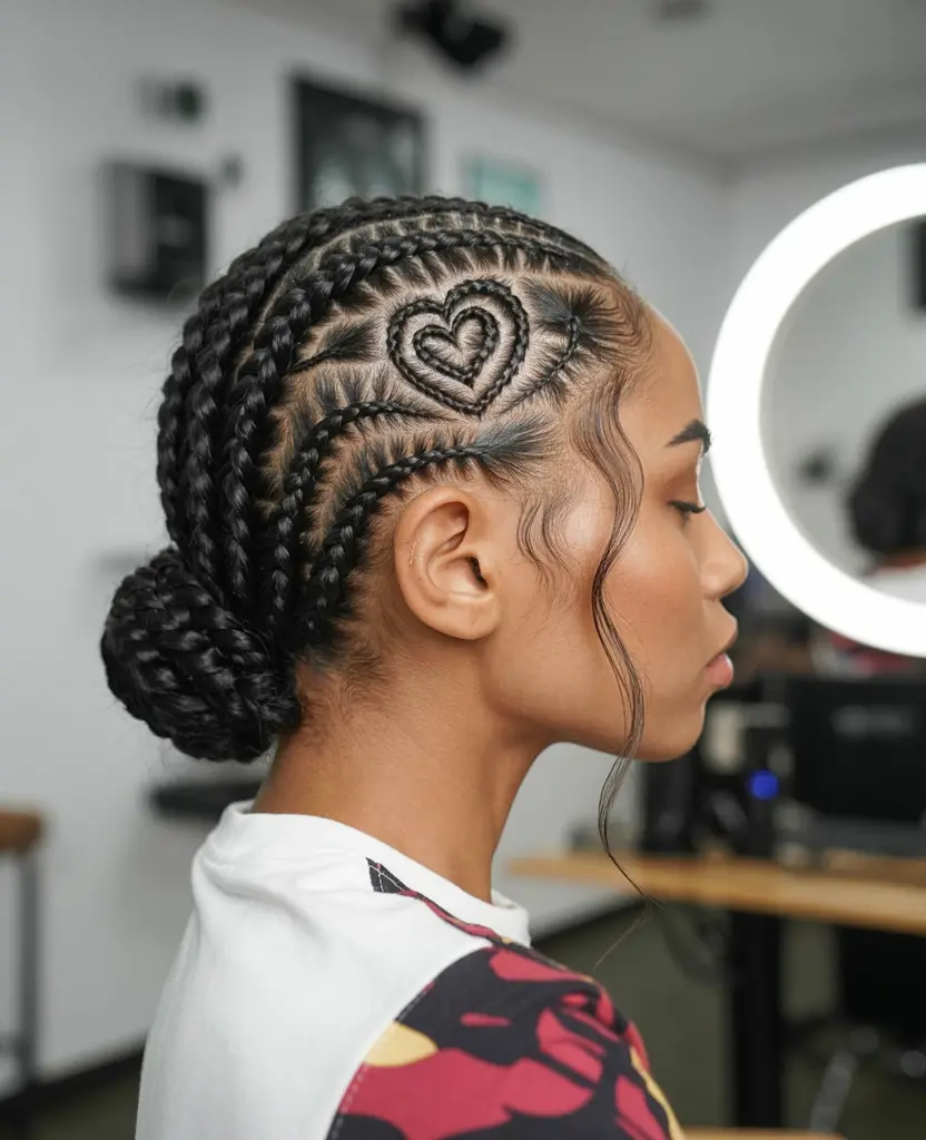 11.heart parted braids