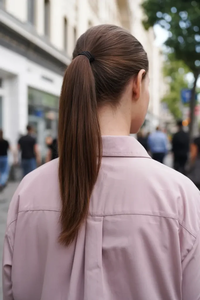 11.sleek high ponytail