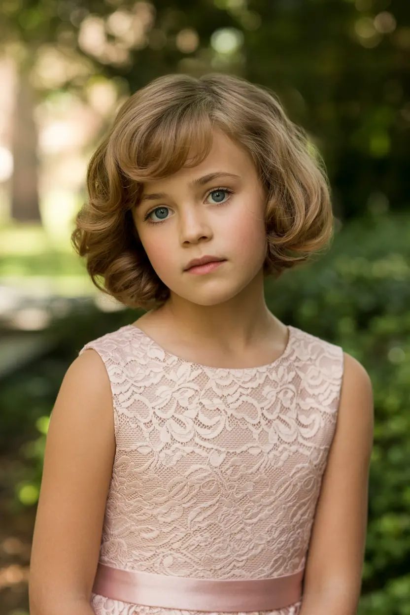 13. side parted short curls
