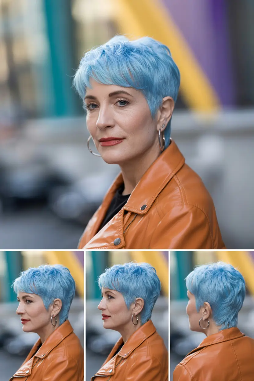 14. razor cut bixie with choppy bangs