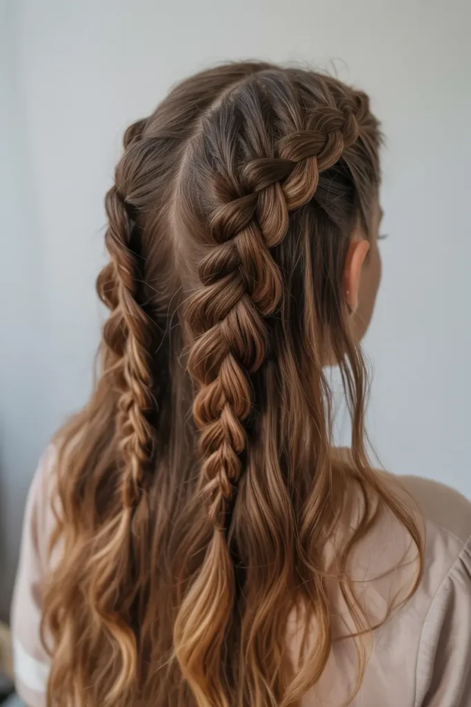 14.half up fishtail braid
