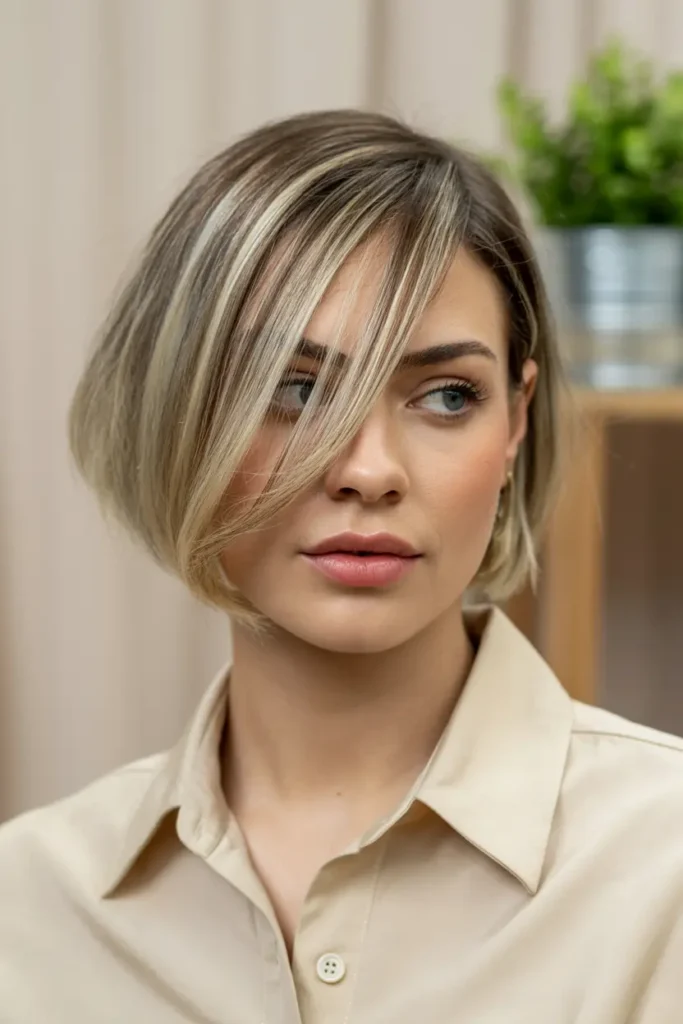 15.sleek rounded bob