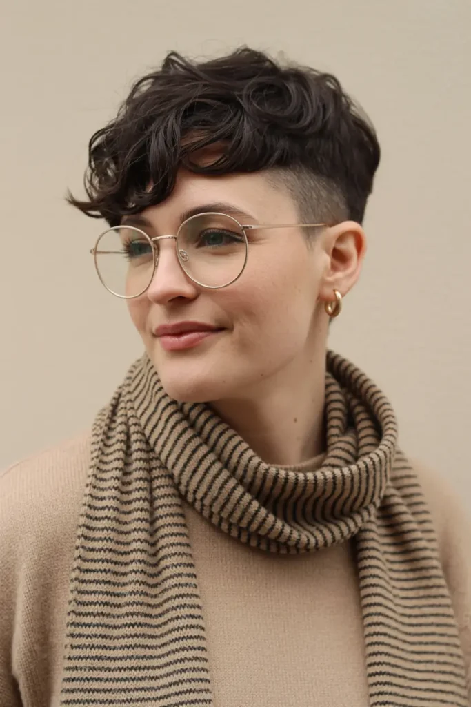 16.cool tapered pixie for short curly hairstyles