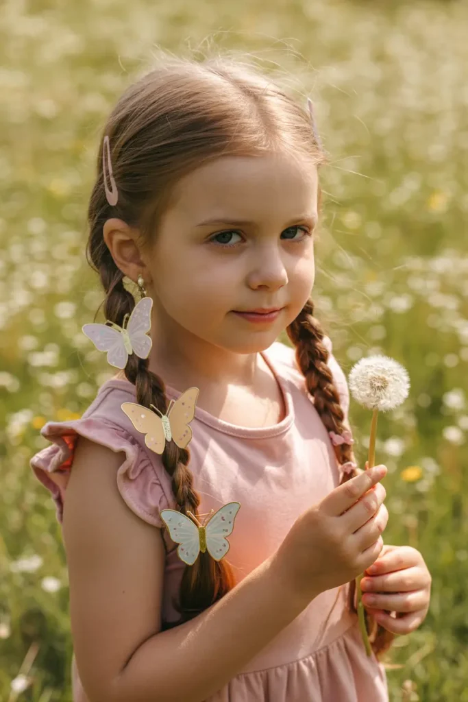 25 Easy Braided Pigtails for Kids That Look Adorable 33 17.braided pigtails for kids with barrettes