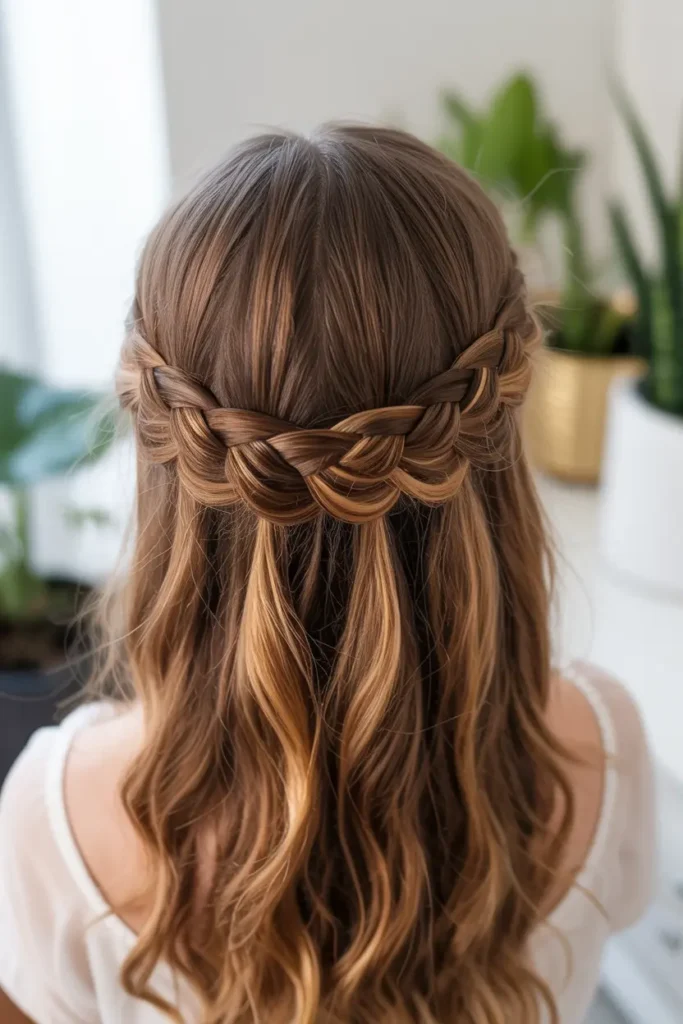 17.half up braided crown
