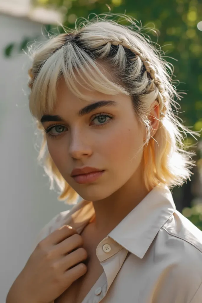 25 Braided Pigtails with Bangs to Freshen Your Look 33 17.short braided pigtails with bangs