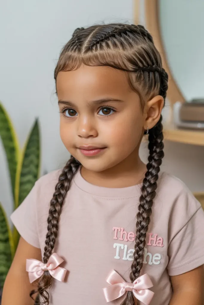 25 Easy Braided Pigtails for Kids That Look Adorable 37 19.protective braided pigtails for kids