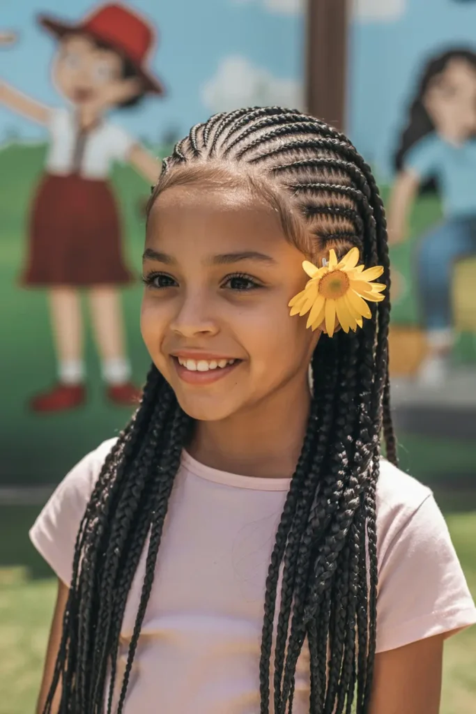 25 Easy Braided Pigtails for Kids That Look Adorable 3 2.cornrow braided pigtails for kids