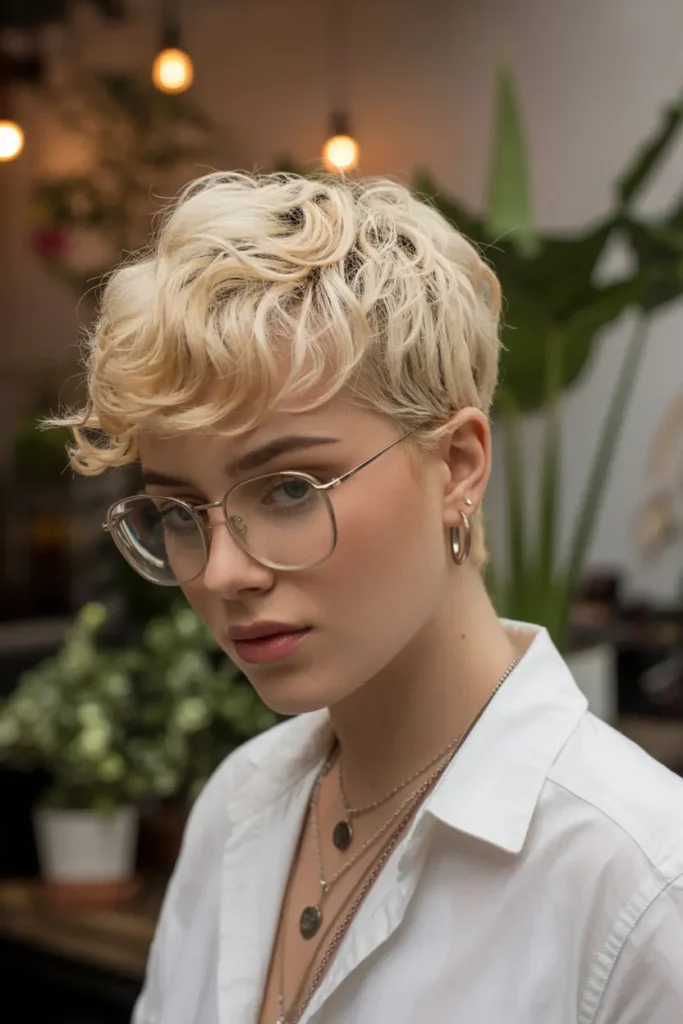 2.curly pixie with V cut