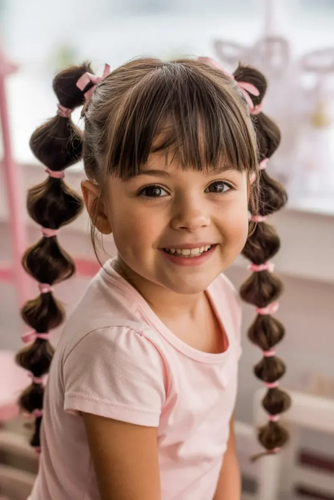 2.high bubble braid pigtails
