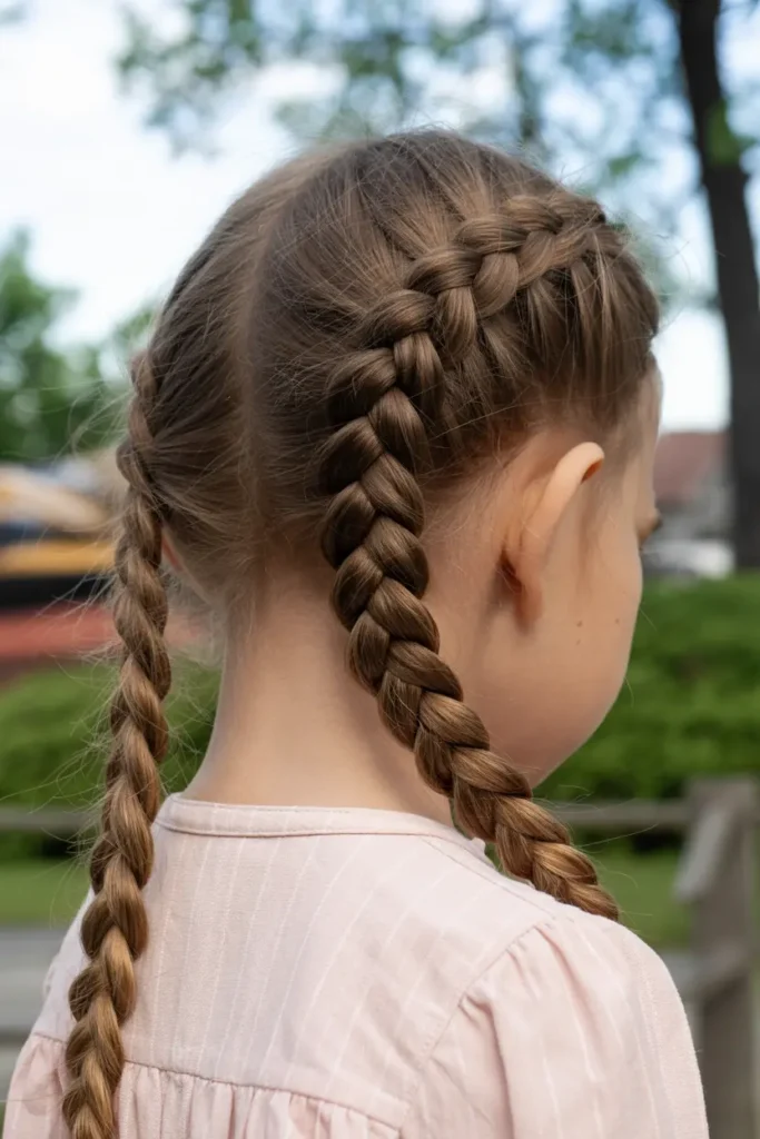 2.two french braid pigtails