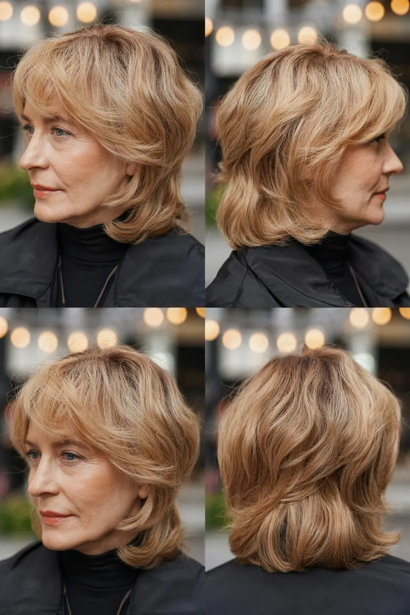 22. long shag with bottleneck bangs