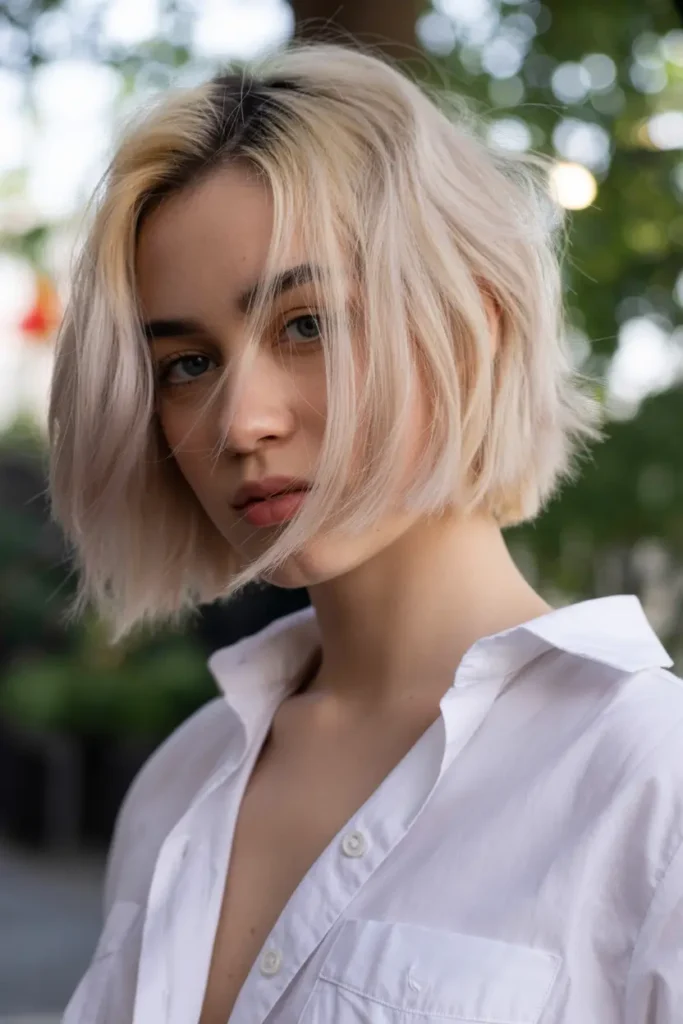 25.sleek nape length bob