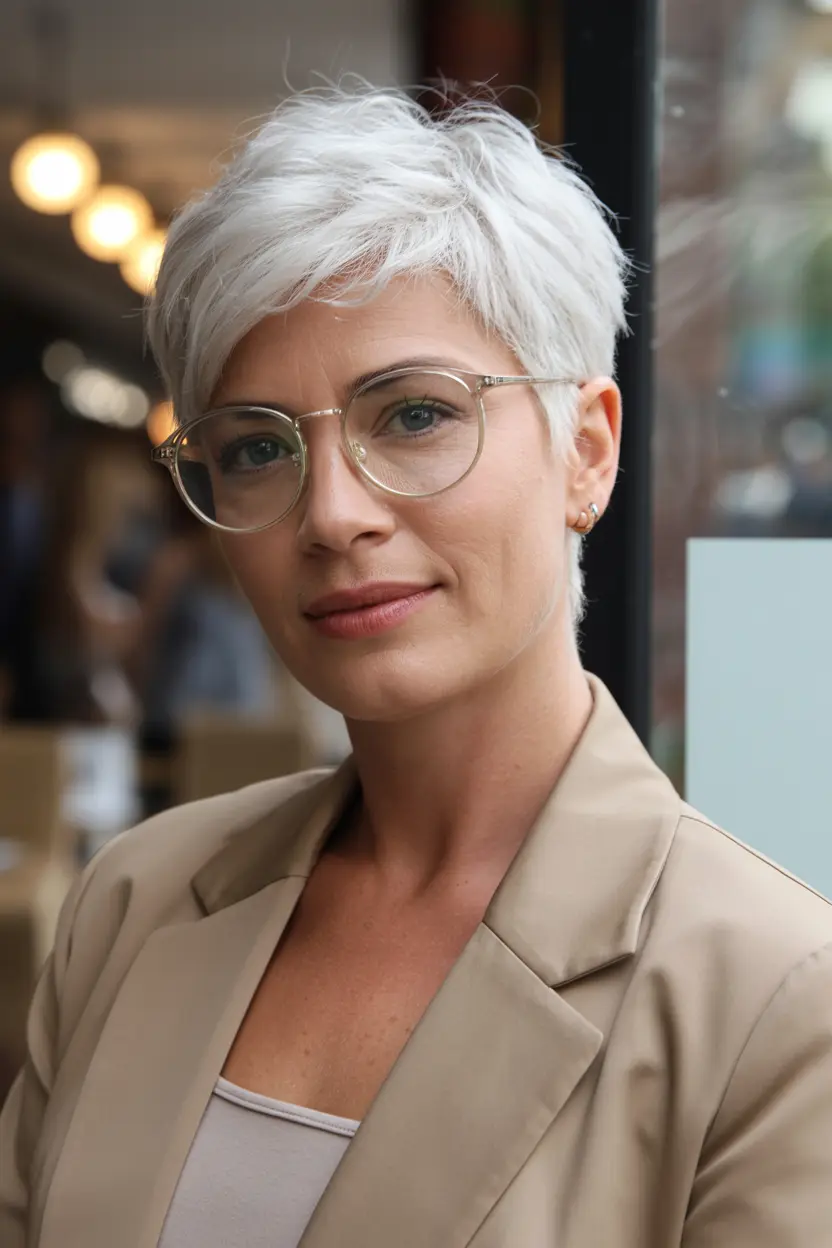 28. straight pixie with side parted fringe