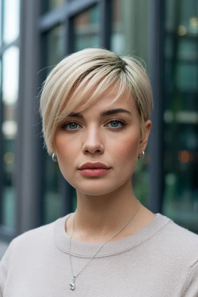 28.side parted pixie bob