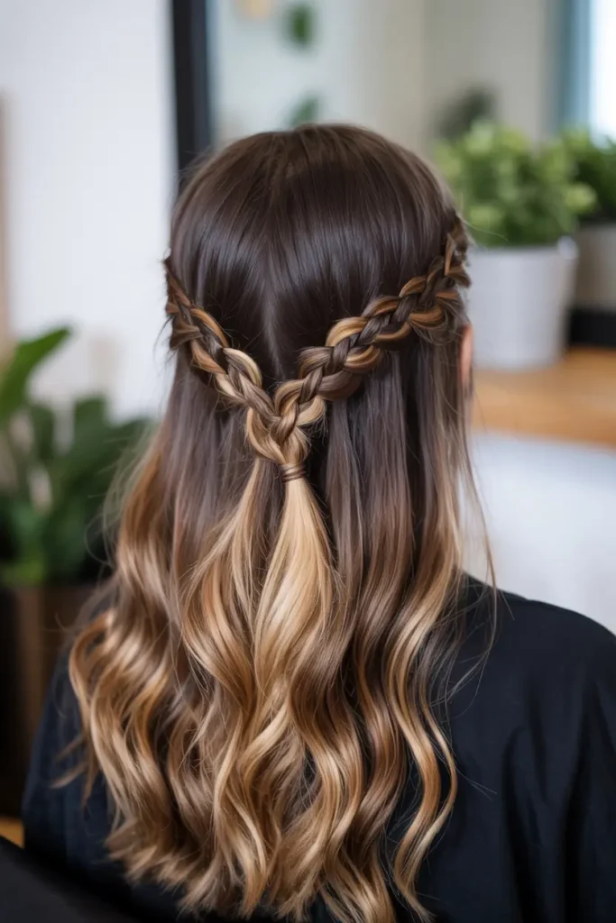 29.criss cross half up hairstyle