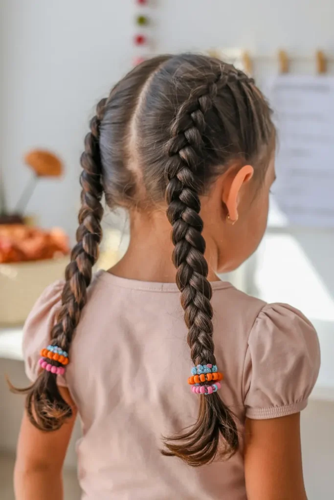 25 Easy Braided Pigtails for Kids That Look Adorable 5 3.beaded braided pigtails for kids
