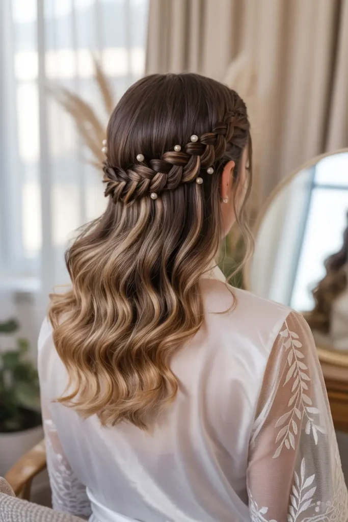 3.braided half up wedding hair style