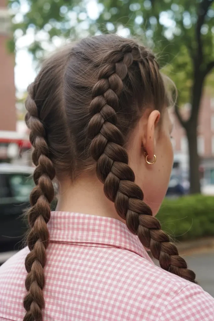 3.two dutch braid pigtails