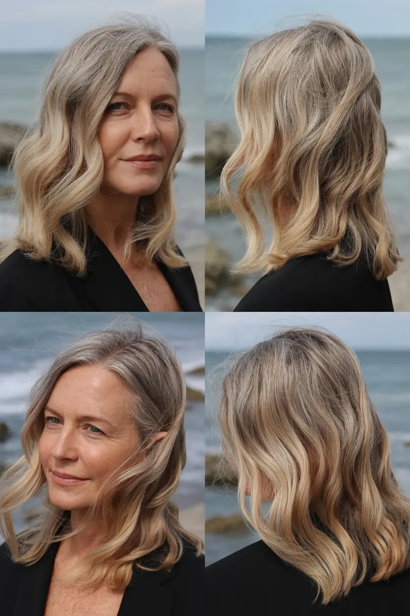 32. collarbone length waves