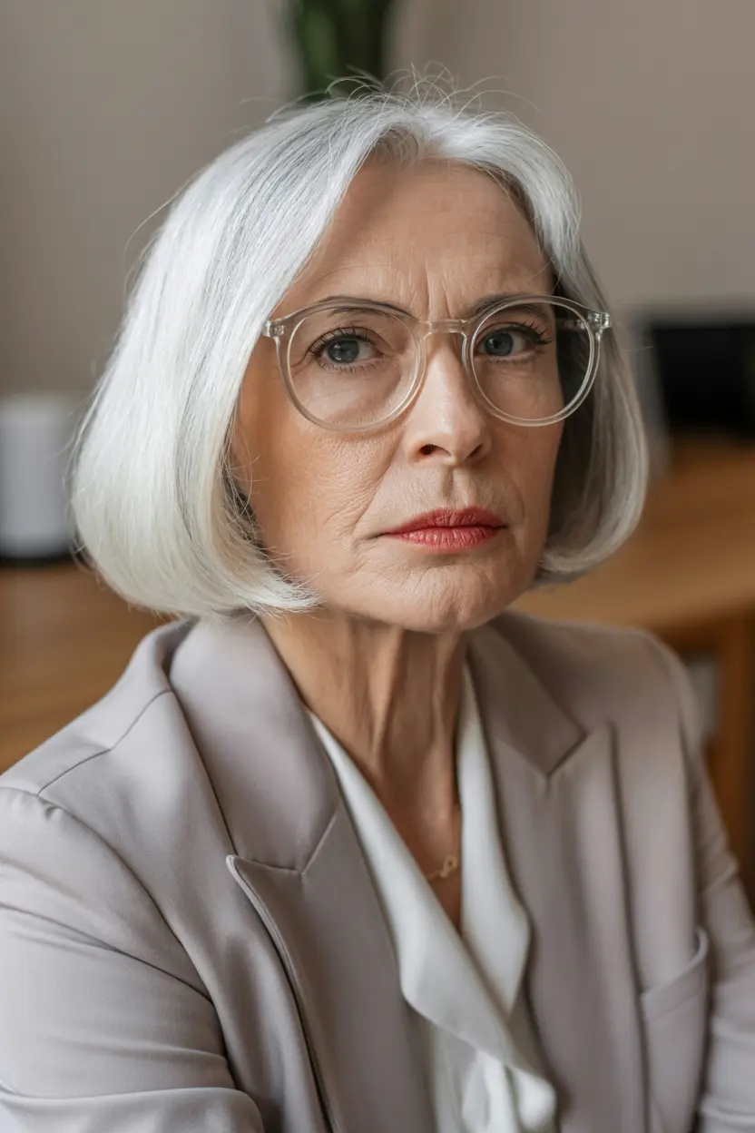 38. sleek lob with side part