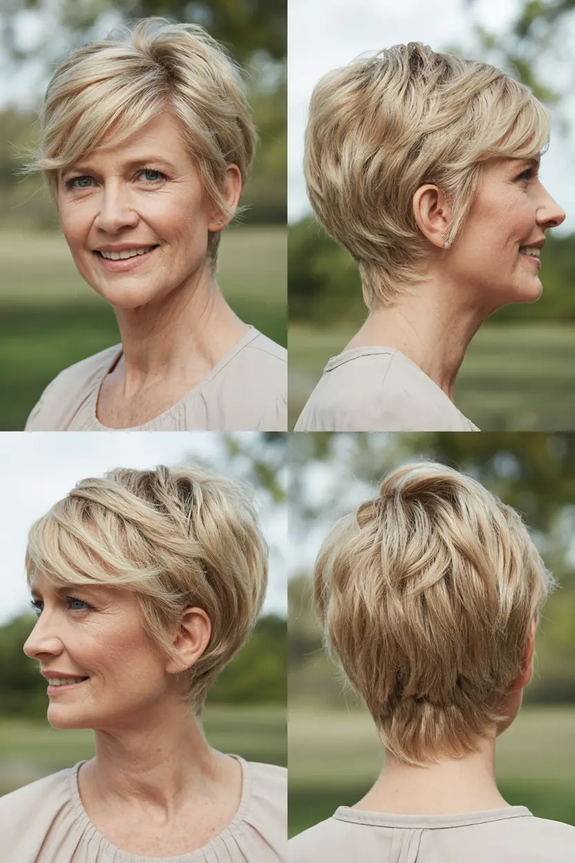 4. blonde wispy pixie for fine hair