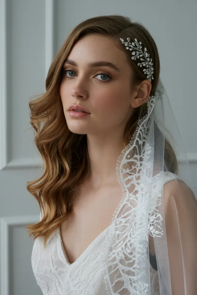 4.side swept glam bridal hair