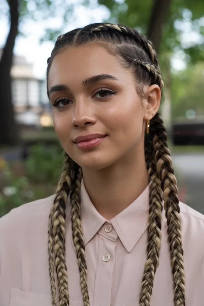 4.two cornrow pigtails