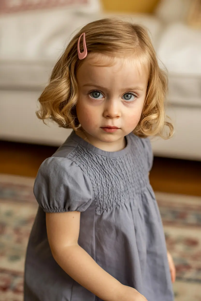 44. wavy hair with clip