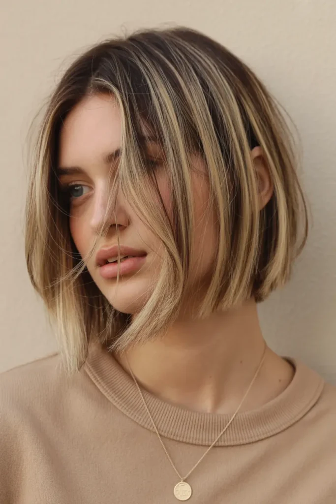 45.blunt bob with layers
