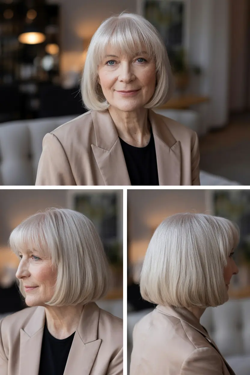 48. bob with swoopy bangs