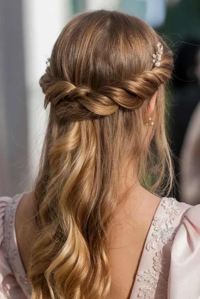 5.twisted half up wedding hair