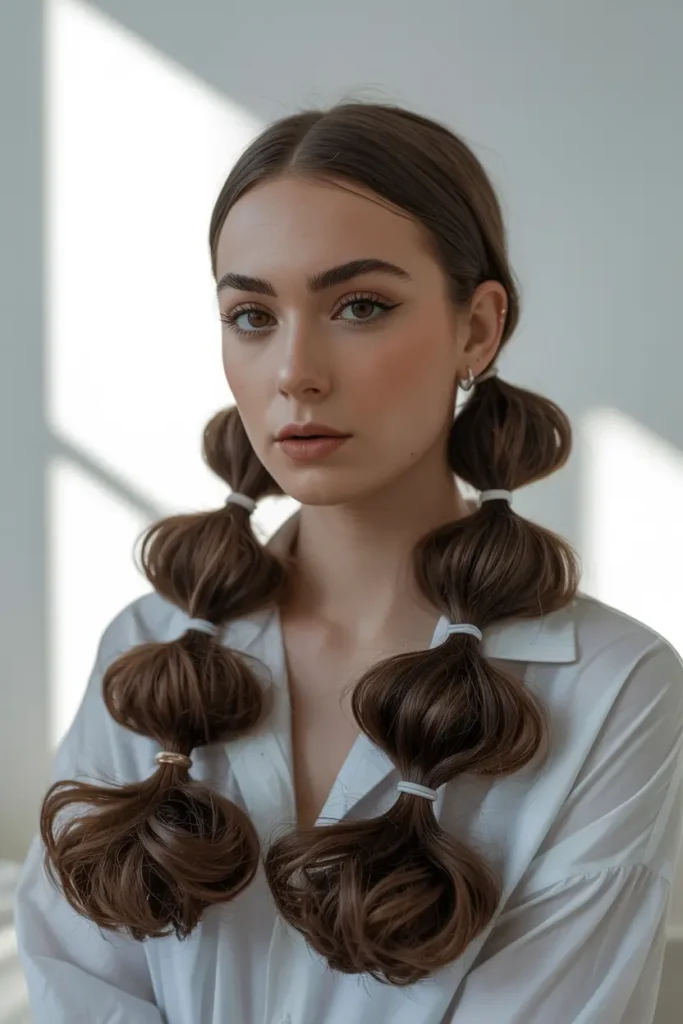 5.two bubble braid pigtails