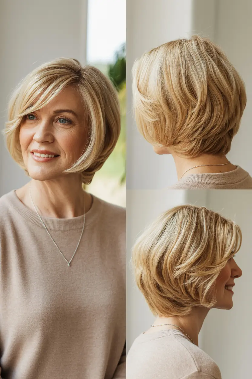6. bob with layered bangs