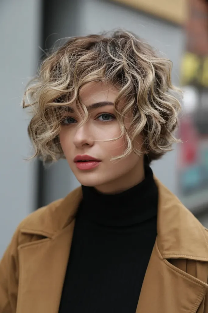 62.jaw length soft tousled curls and layers