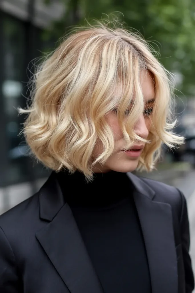 67.very short layered bob with big curls