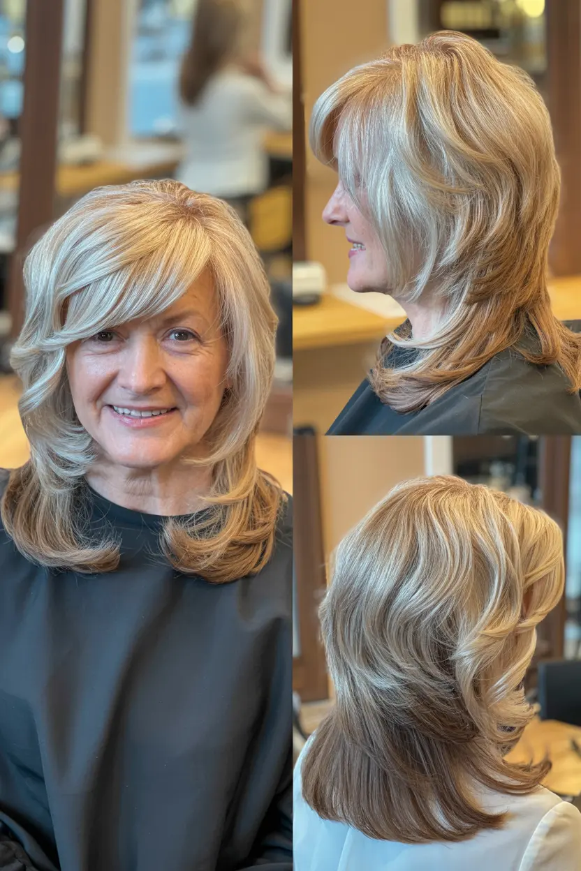 68. shoulder length layers with bangs