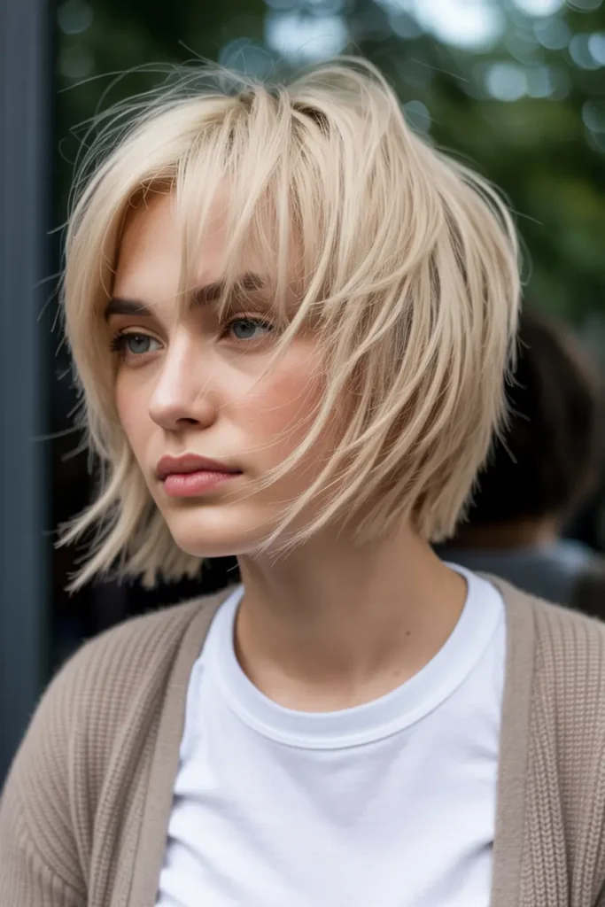 7.blunt lob wuth messy surface layers