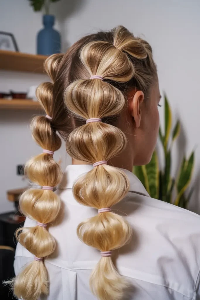 7.jumbo bubble braid pigtails