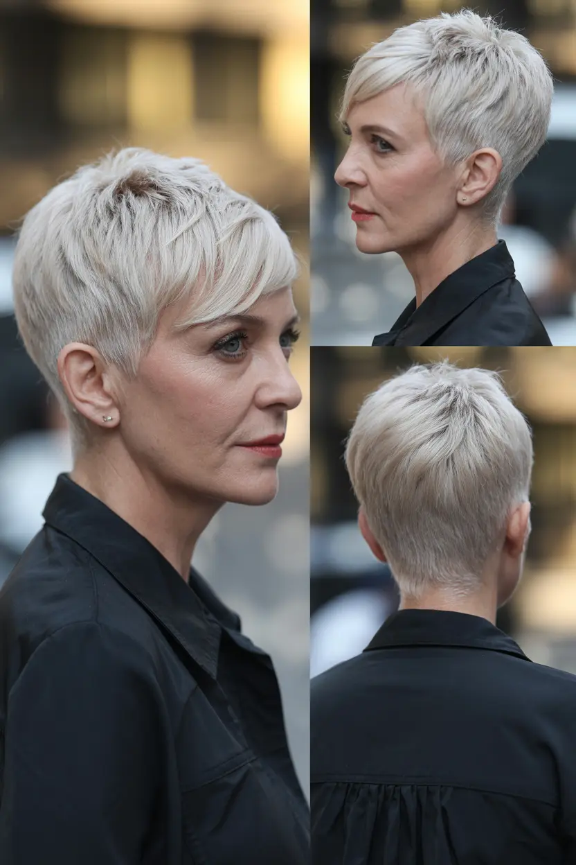 75. pixie bowl cut with bangs