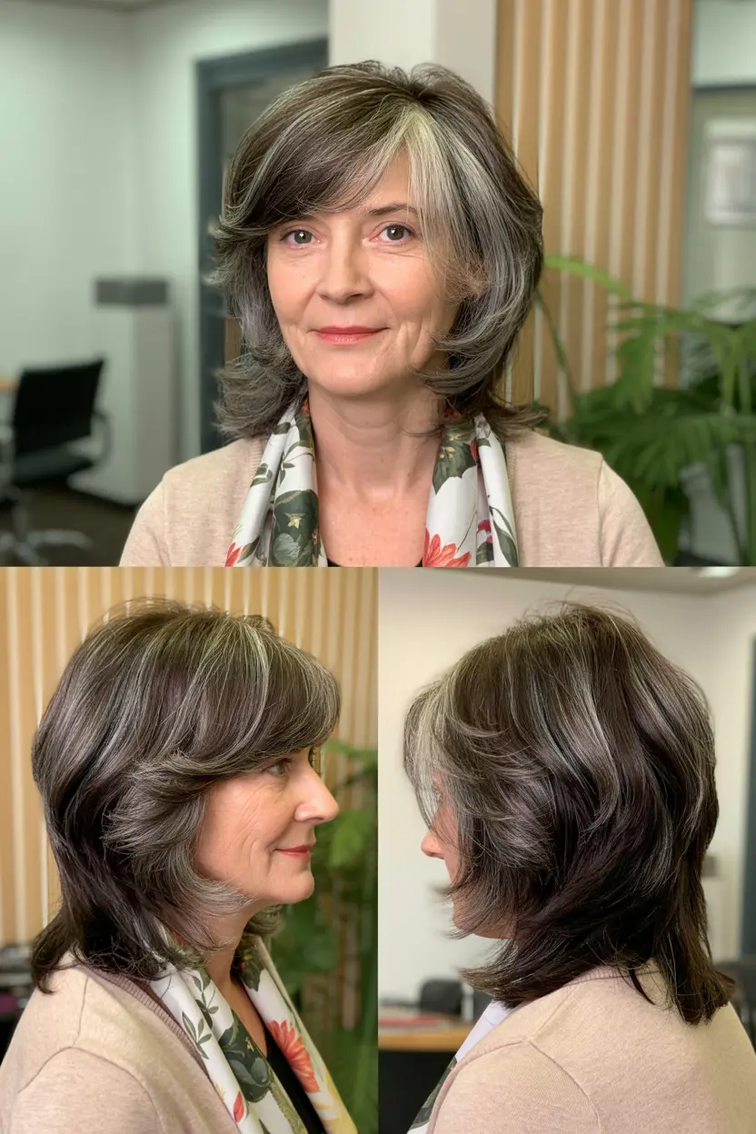 77. medium length feathered layers