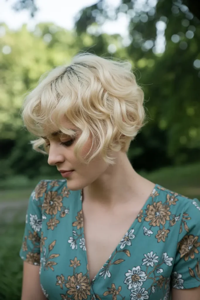 79.pixie bob with bouncy spiral curls