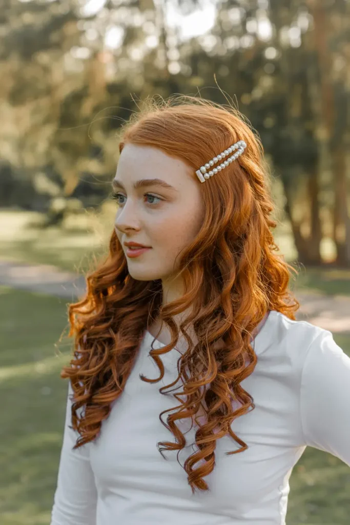 8.loose curl half up style