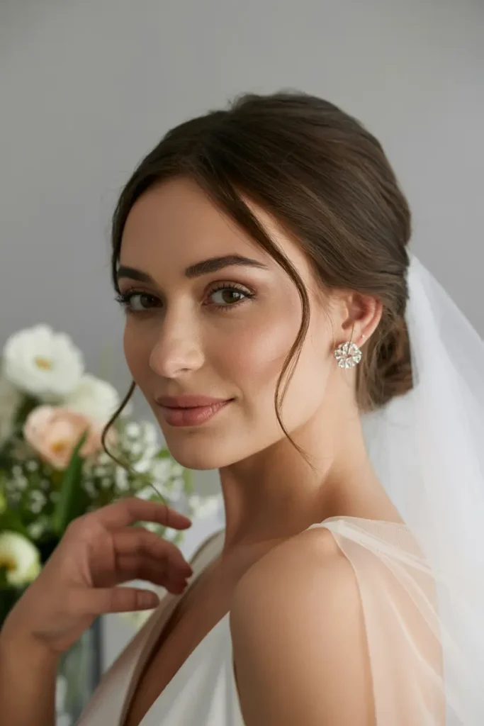 8.low romantic wedding bun