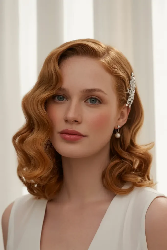 8.retro glam bridal waves