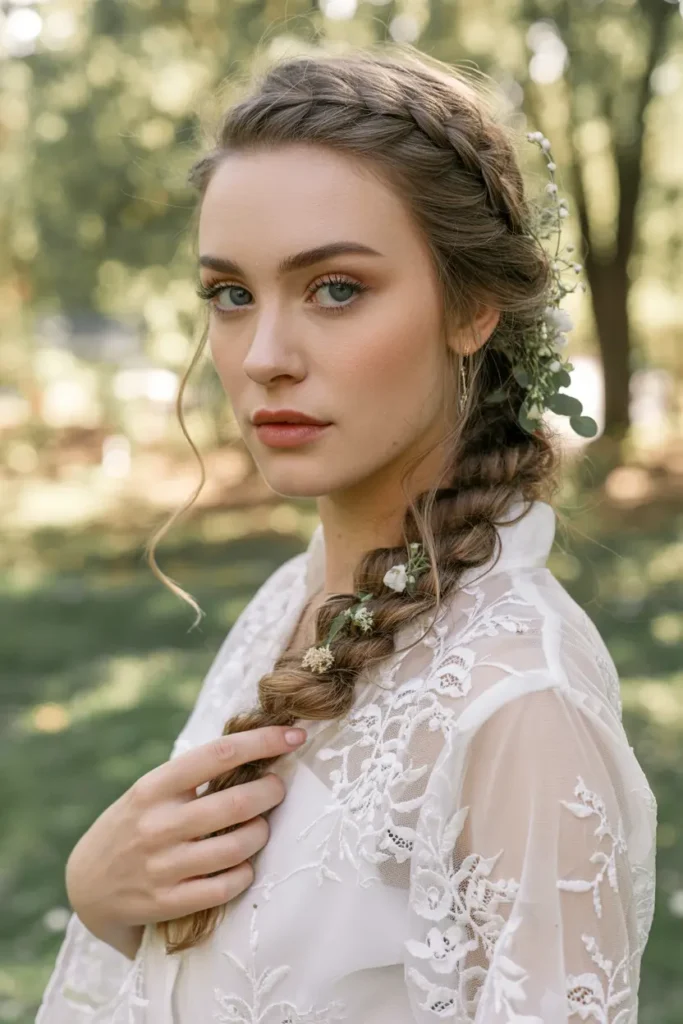 8.romantic side swept hair