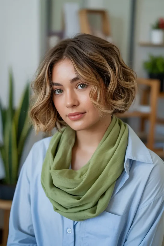 81.feathered curly bob