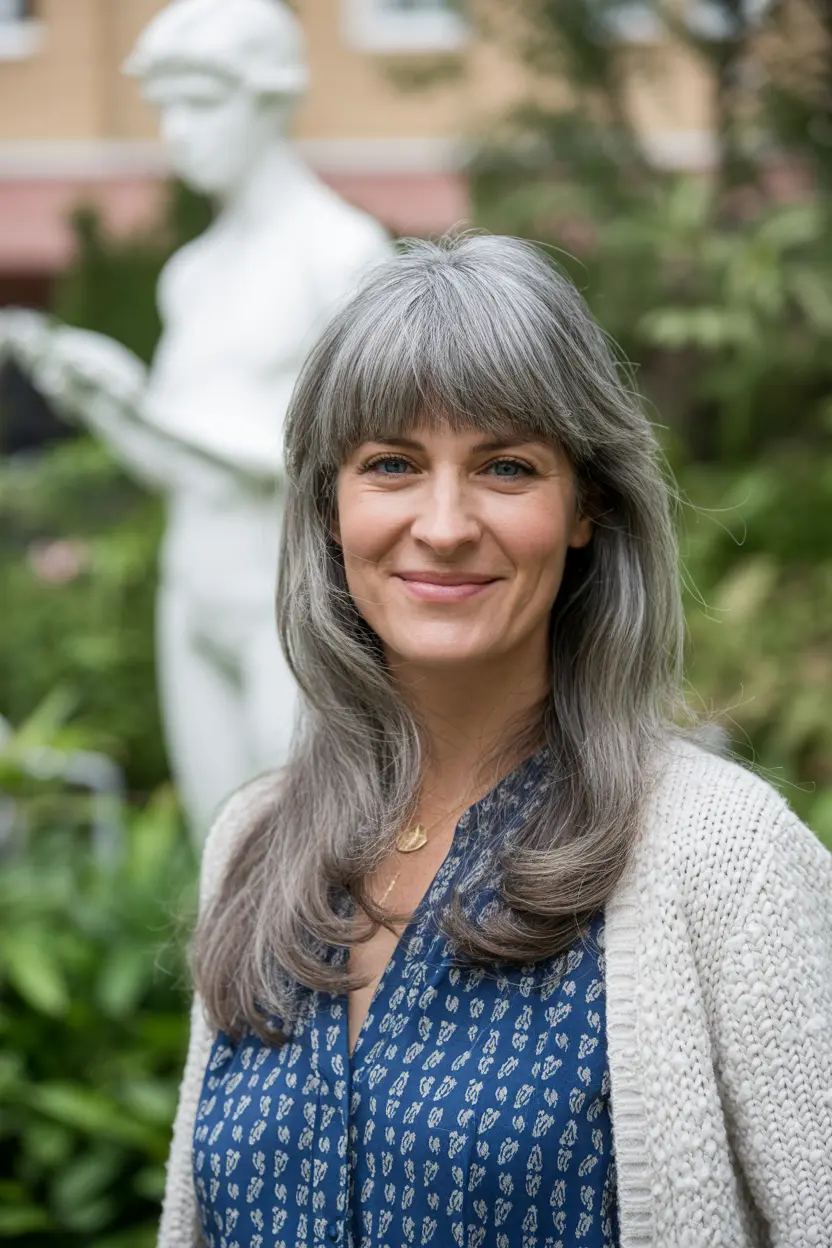 86. long bangs hairstyles with bangs for women over 50