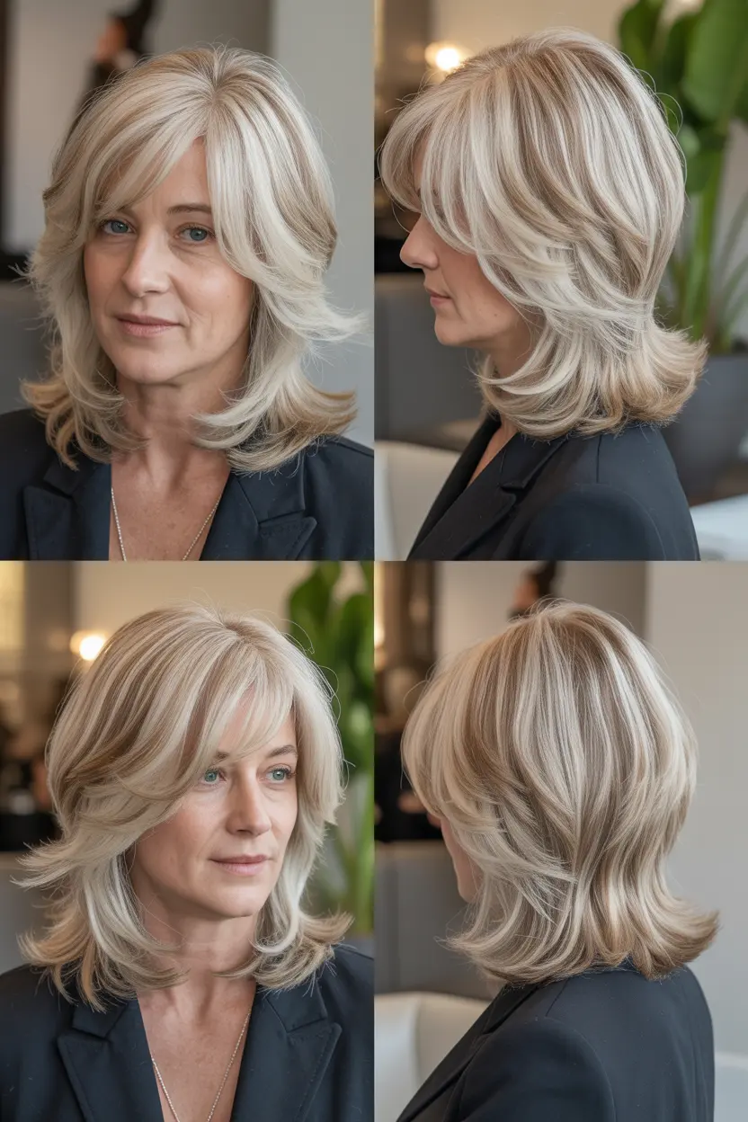 88. layered bob with curtain bangs